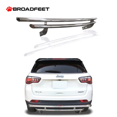 Protector de parachoques trasero doble capa de acero inoxidable para Jeep Compass 2017-2019 Foto 1 de 4