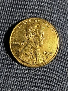 1995 D Penny Errors, Gold In Color, Die Chips, Blistering - Picture 1 of 12