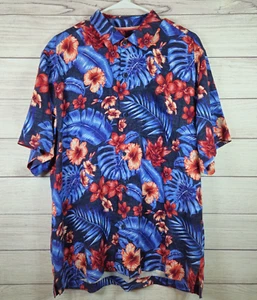 Men's TOMMY BAHAMA Hawaiian Shirt 100% Silk Tropical Floral Print Sz. Large - Picture 1 of 9