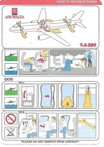 Safety Card - Air Malta - A320 (S1721) - Bild 1 von 1