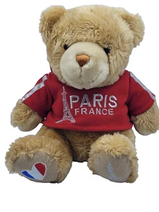 PARIS EIFFEL TOWER FRANCE TEDDY BEAR HEART 10"PLUSH SOFT TOY SOUVENIR KEEL TOYS - Picture 1 of 23