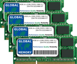 8GB (4 x 2GB) DDR3 1066MHz PC3-8500 204-PIN SODIMM RAM KIT FOR IMAC LATE 2009 - Picture 1 of 1