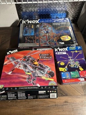 Lot of 3 K'NEX Sets - Serpent's Spiral Coaster / Cobra Striker / Octopus Whirl - Image 1 of 4