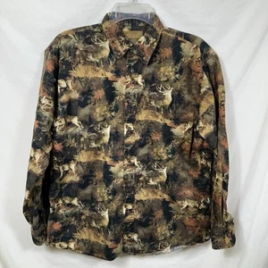 Camisa de caza Morgan Creek con botones estampado gráfico de ciervos otoño camuflaje Buck mediana - Imagen 1 de 6