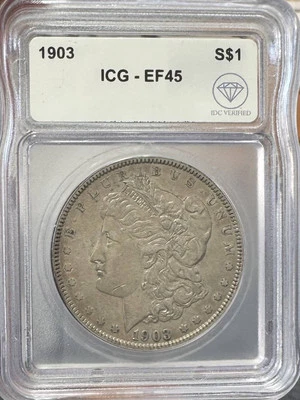 1903 Morgan Silver Dollar ICG XF-45 IDC Verified - Image 1 of 2