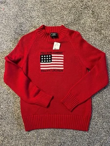 Vtg Polo Jeans Co Ralph Lauren Womens American Flag Sweater Size Medium NWT - Picture 1 of 3
