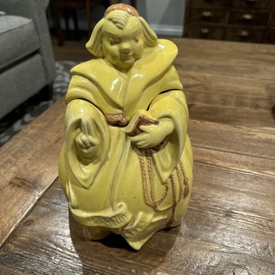 Vintage Red Wing USA Friar Tuck  Pottery Cookie Jar Yellow RARE  - Image 1 of 4