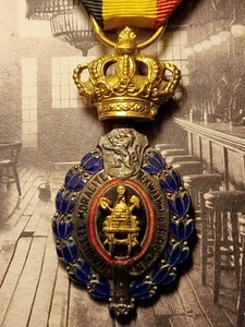 Belgien: Arbeitsverdienstauszeichnung I. Klasse (golden Krone, Rosette auf Band) - Bild 1 von 4