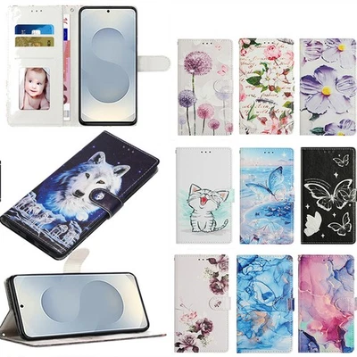 Painted Pattern Flip Wallet Case Cover For Huawei P50 Pro P50 P40 P30 P20 Y6P - Image 1 of 4