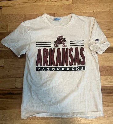 Camiseta blanca vintage Arkansas Razorbacks niños talla pequeña campeón Foto 1 de 3