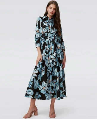 Diane фон Furstenberg - Blaine хлопок поплин платье размер маленький стиль DVFDL4S026 - Изображение 1 из 4