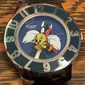 OROLOGIO~WARNER BROTHERS~SYLVESTER & TWEETY BIRD~1984~ACCIAIO INOX~2200/113~400 - Foto 1 di 8
