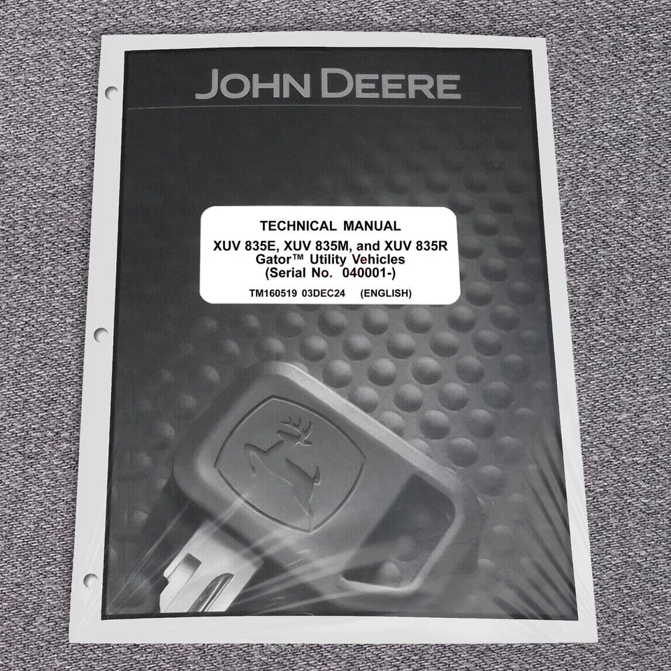 John Deere XUV835E, XUV835M, XUV835R Gator Service Technical Manual - TM160519 - Image 1 of 1
