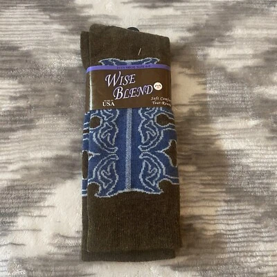 Calcetines informales de colección años 90 Y2K nuevos con etiquetas para mujer mezcla sabia todas las estaciones marrón/azul talla 6-9 Foto 1 de 4