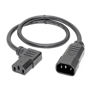 Tripp Lite P004-002-13LA Left-Angle C13 to C14 Power Cord 18 AWG - Picture 1 of 3