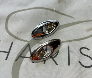 1948 - 1954 GM 4/D FRONT SEAT / REAR SEAT GRAB HANDLE BEZELS (OEM USED SET) A+ - Picture 1 of 3