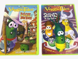 VeggieTales DVD Lot 2 Moe Big Exit Sumo Opera perseverance following directions - Picture 1 of 7