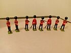 8 BRITAIN ENGLAND DIECAST LEAD SOLDIERS WITH GUNS-STANDING RED + WHITE UNIFORMS