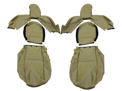 适合保时捷 Boxster 1997 - 2004 Savanna 米色皮革座椅套 — 第 1/4 张图片