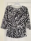 STAR by Julien Macdonald Black And WhiteTop With Chain Effect Back Size 14