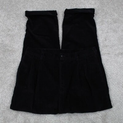 Jos. A. Calça de veludo Bank masculina 36x30 preta plissada algemada perna reta chino - Imagem 1 de 4