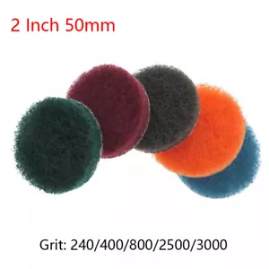 2" 50mm Hook & Loop Scouring Pads Flocking Sanding Discs 240-3000 Grit Polishing - Picture 1 of 21