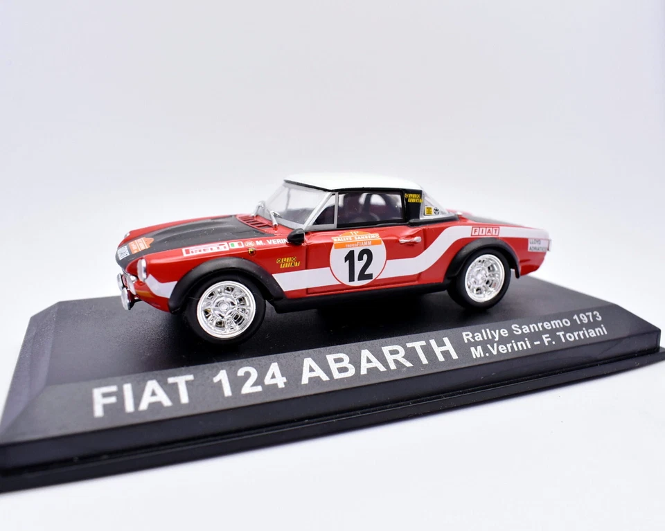 Modellino auto rally scala 1:43 Fiat 124 Abarth IXO diecast modellismo statico - Immagine 1 di 4