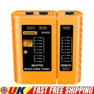 M469D RJ45 RJ11 Network Cable Tester Telephone Line Detector (Yellow) - Afbeelding 1 van 11