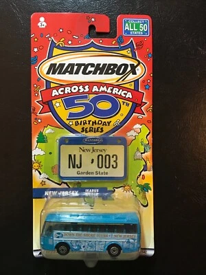 2001 MATCHBOX ACROSS AMERICA 50TH BIRTHDAY SERIES NEW JERSEY BUS  - Image 1 of 3