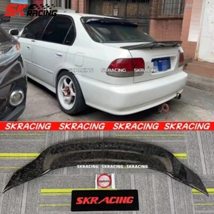Fit For 1996-2000 Honda Civic EK3 EK1 4Dr Forged Carbon Fiber Trunk Wing Spoiler - Picture 1 of 11