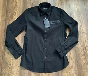 MENS BRUNO BANANI ZIP DETAIL COTTON SLIM FIT SHIRT UK SZ SMALL BNWT - Picture 1 of 6