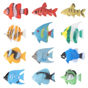 12PCS Tropical Fish Ocean Model Toy Fish Figurines Ocean Animals Toys for Play - Picture 1 of 12