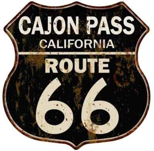 CAJON PASS, CALIFORNIA Route 66 Shield Metal Sign Man Cave Garage 211110014048 - Picture 1 of 1