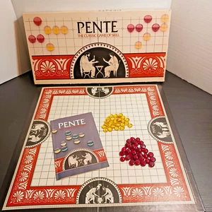 Pente The Classic Game of Skill 1984 Board Game Penta Games Red & Yellow Stones - Picture 1 of 9