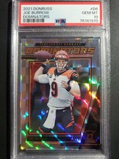 PSA 10 2021 Panini Donruss Football Joe Burrow Dominators Insert Card - Bengals.