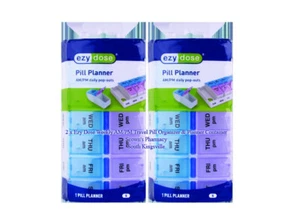 2 x Ezy Dose Weekly AM/PM Travel Pill Organizer & Planner Container - Picture 1 of 11