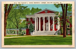 Postal Charles L Cooke Memorial Library Hollins College Virginia VA - Imagen 1 de 2