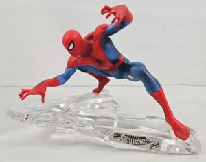 1998 Franklin Mint Lead Crystal Base The Amazing Spider Man Spiderman Sculpture - Picture 1 of 16