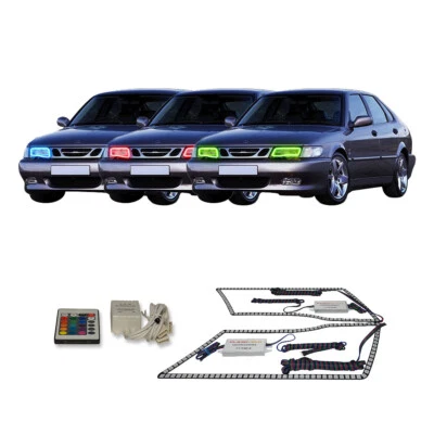 RGB Multi Color IR Headlight Halo kit for Saab 9-3 99-03 - Image 1 of 4