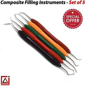 Dental LM Composite Filling Instruments Silicon Colorful Restorative Set of 5 - Picture 1 of 6