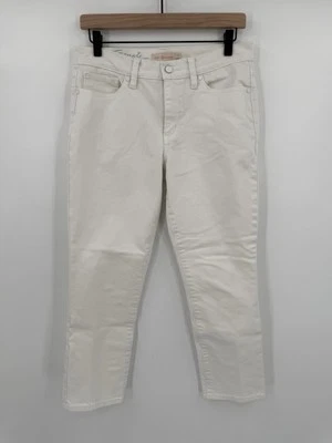 Pantalones de mezclilla para mujer Tory Burch talla 28 blancos elásticos rectos *Perdón por mi francés* logotipo Foto 1 de 4