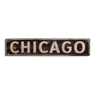 Chicago, Chicago, Chicago Decor, Old - Rustic Distressed Wood Sign - Image 1 of 2