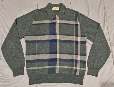 Suéter Polo John Smedley De Colección Para Hombres M 100% Pura Lana Nueva Cuadros Hecho en Inglaterra Foto 1 de 4