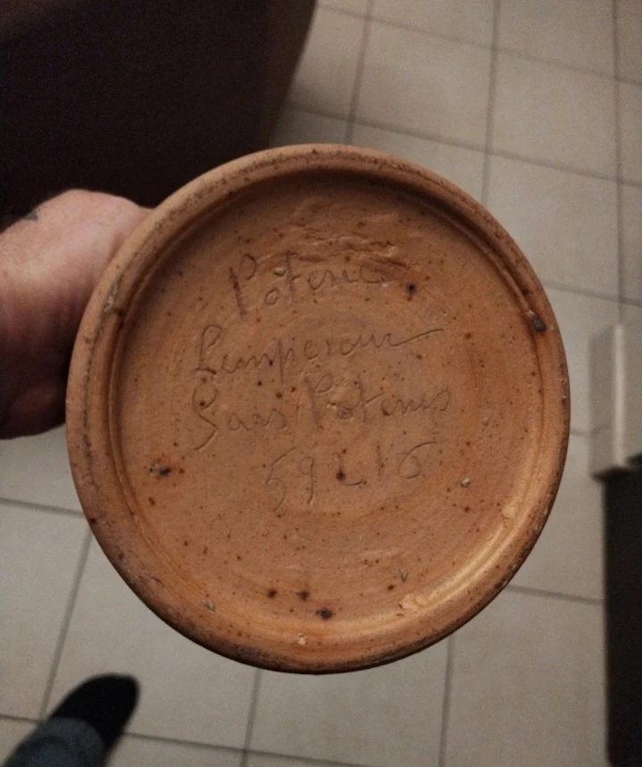 Rare Ancienne Poterie Terre Cuite Signé L'empereur Collection Vase Pot Art Déco - Photo 1/2