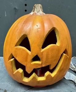 1995 Trendmasters Light Up Foam Blow Mold Pumpkin Jack-O-Lantern With Cord - Picture 1 of 8