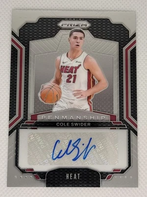 2024-25 Panini Prizm Basketball Cole Swider Penmanship #PNM-CSH Auto Miami Heat - Image 1 of 2