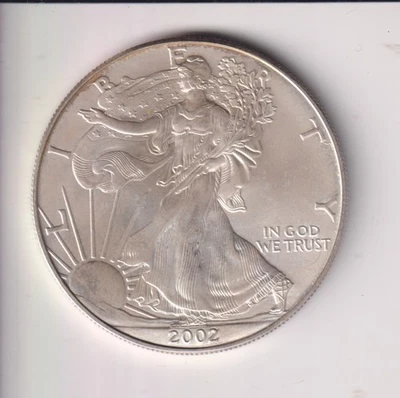 2002 AMERICAN SILVER EAGLE $1 DOLLAR 1 OZ .999 SILVER COIN UNITED STATE MINT - Image 1 of 2