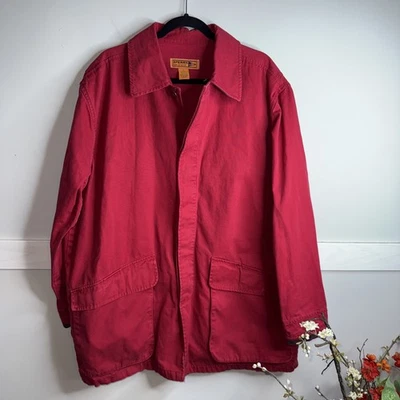 Abrigo Chaqueta Sperry Top Sider Para Hombres L L Tareas de Lona Rojo Náutico Mariner Gorpcore Foto 1 de 4