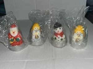 "4 velas de luz de té miniatura muñeco de nieve y árbol de Navidad de colección de 2 1/4"" de alto" - Imagen 1 de 6