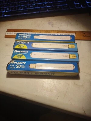 Bulbrite 20T6.5/N/4 CLEAR 20W 145V TUBULAR INTERMEDIATE BASE EXIT BULB Quan 4 - Image 1 of 4